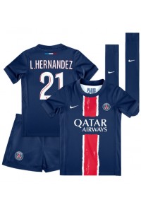 Paris Saint-Germain Lucas Hernandez #21 Babyklær Hjemme Fotballdrakt til barn 2024-25 Korte ermer (+ Korte bukser)